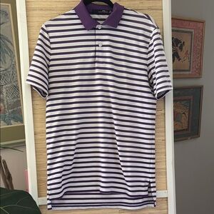 RLX Ralph Lauren Purple and White Polo Shirt Classic Design